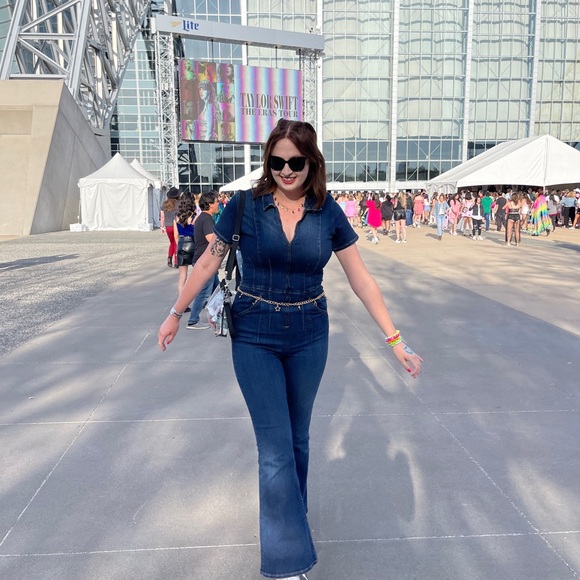 FREE PEOPLE DENIM JUMPSUIT - Picture 2 of 8